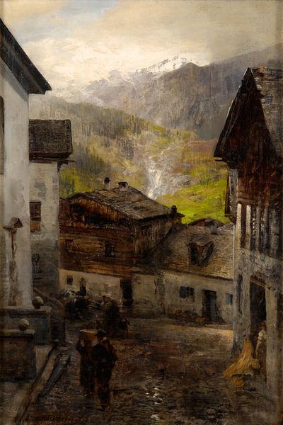 Oswald achenbach Bergdorf am Fub des Rigi